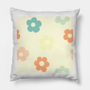 Chunky Retro Flowers - Cute Pastel Combo Pillow