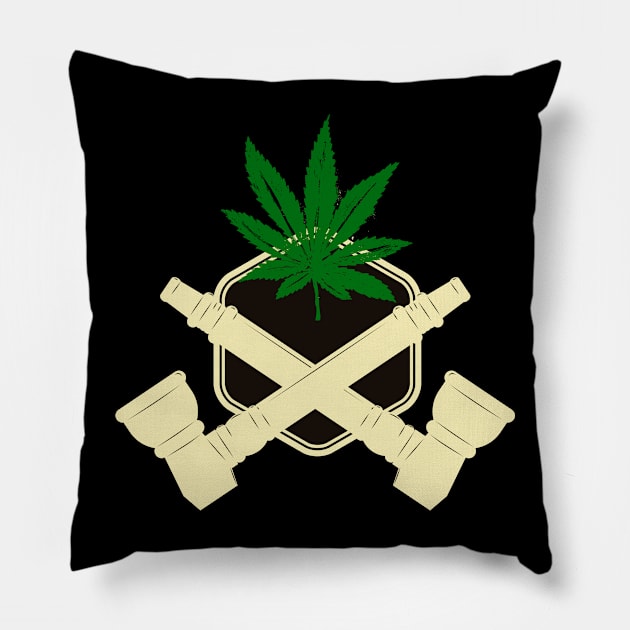 Marijuana Bongs Pillow by CryptoTextile