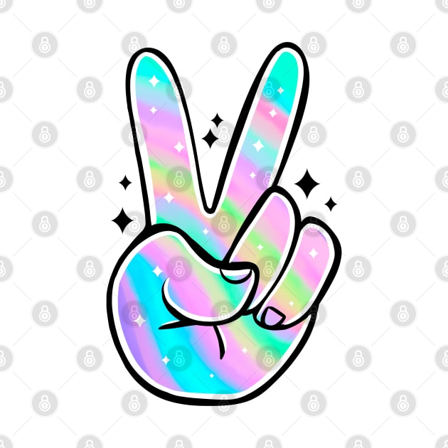 Peace Sign Fingers with Sparkles by FloralVenus