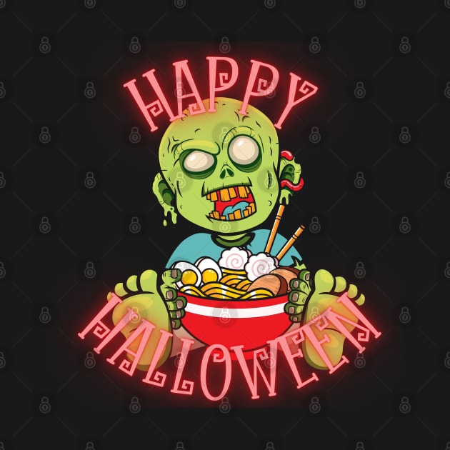 Happy Halloween from a Zombie with Ramen by CasualKreations