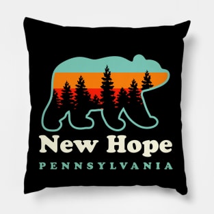 New Hope Pennsylvania Hiking Camping Bear Pillow