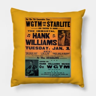 WGTM Hank Williams Day Pillow