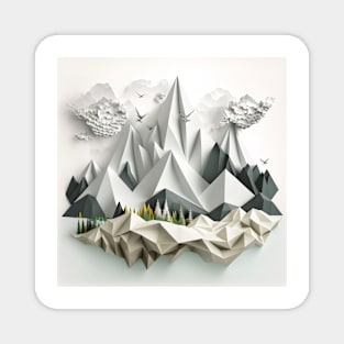 Origami mountains Magnet