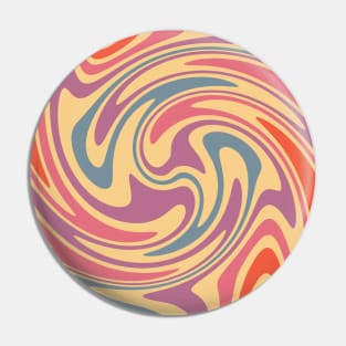 70s Retro Swirl Color Abstract 3 Art Print Pin