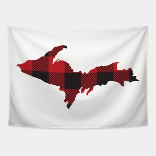 Upper Peninsula of Michigan Yooper Plaid Flannel design Tapestry