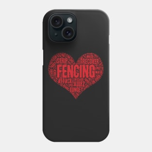 Fencing Heart Saber Epee Fence Gift design Phone Case