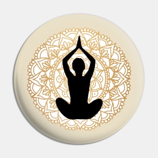 Lotus Pose Yoga Mandala Pin