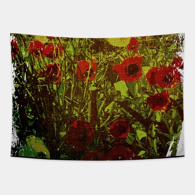Red Poppies Tapestry by Marsal