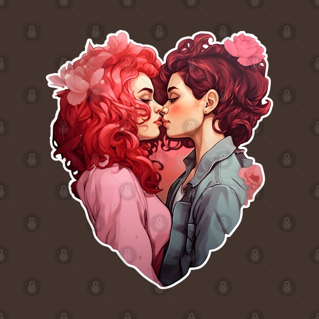 Lesbian couple in heart by beangeerie