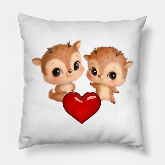 cuties in love Pillow by Abstractdiva