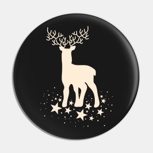 Retro Reindeer Starry Night Hygge Aesthetic Pattern Pin