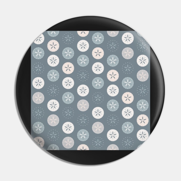 Sand Dollar Dots Ocean Dusk Grey Pin by MSBoydston