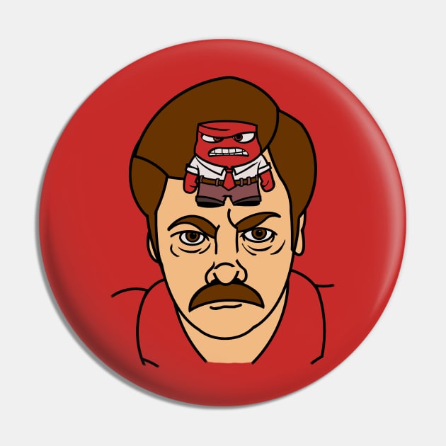 Ron Swanson Anger Management Pin by TheFlyingPenguin