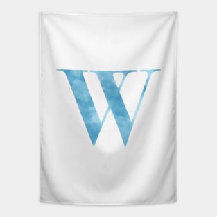 Clouds Blue Sky Initial Letter W Tapestry