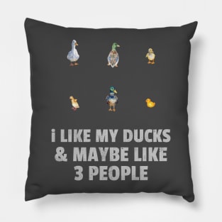 I like my ducks and maybe like three people Pillow