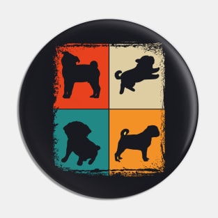 puggle Pug Vintage Retro Design gift shirt Pin