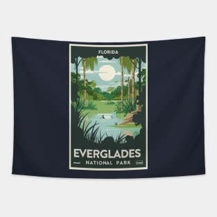 A Vintage Travel Art of the Everglades National Park - Florida - US Tapestry