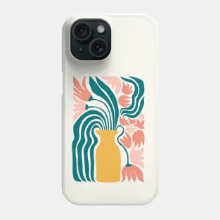 Yellow Vase Abstract Flowers Phone Case