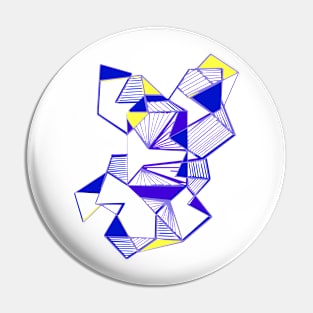 Geometric abstract art blue futuristic Pin