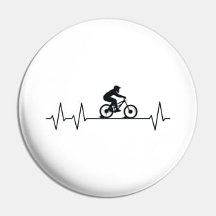 Downhill Pulse Biker Heartbeat Mountain Biking MTB Pin