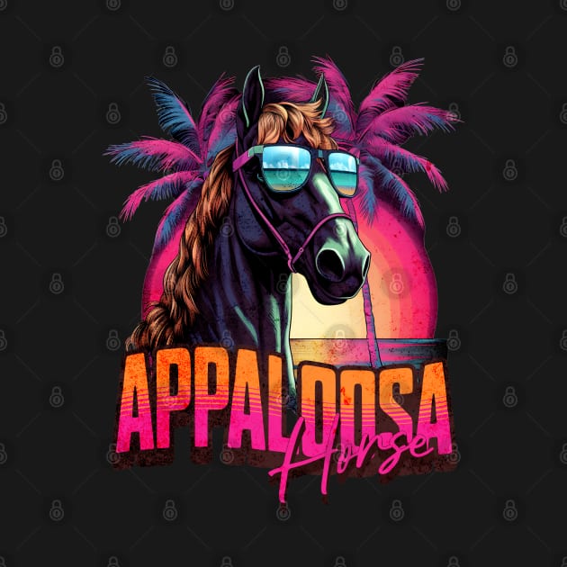 Retro Wave Appaloosa Horse Miami by Miami Neon Designs