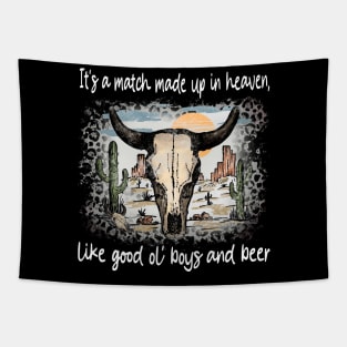 It's A Match Made Up In Heaven, Like Good Ol' Boys And Beer Deserts Bull Cactus Tapestry