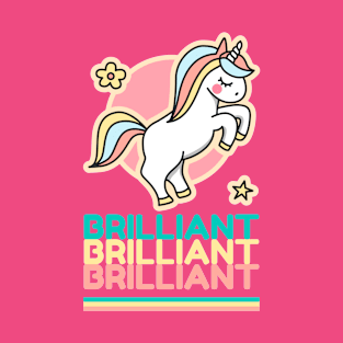 Brilliant Repeat Typography & Cute Unicorn Colorful T-Shirt