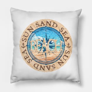 Sun Sand Sea Beach Pillow