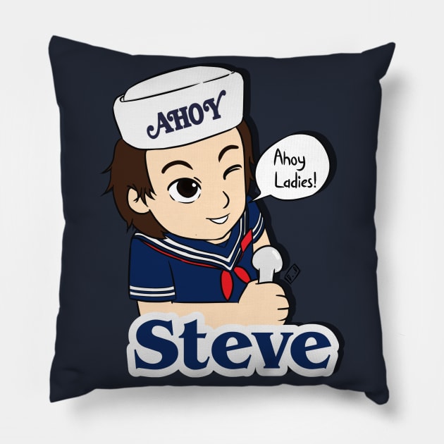 Stevey Ahoy Pillow by doodsai