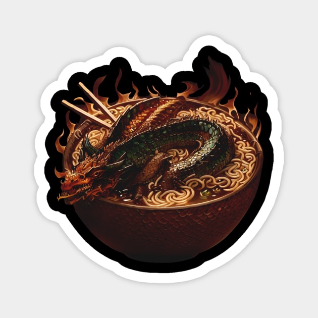 Chinese Dragon Ramen Noodles Magnet by HideTheInsanity