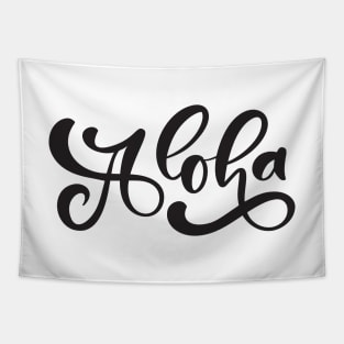 Hawaii / Aloha lettering / Black Tapestry