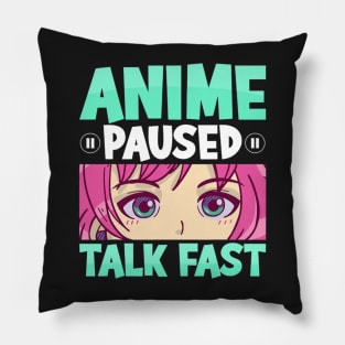 Anime Paused Talk Fast Kawaii Anime Girl Manga Pillow