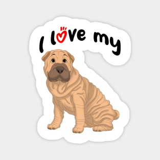 I Love My Fawn Shar-Pei Dog Magnet