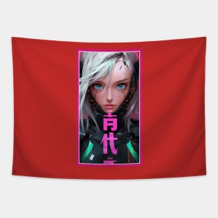 Anime Race Girl | Quality 3D Anime Artwork | Pink Red Black Blue Chibi Manga Anime Art Tapestry