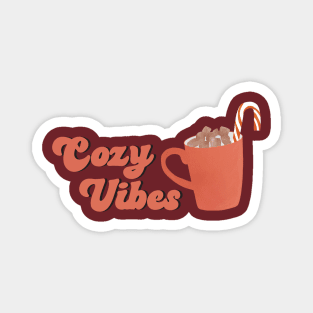 Retro Christmas Hygge Cozy Vibes with Hot Cocoa Magnet