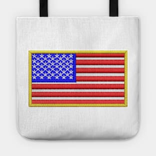 Embroidery American Flag Sticker Tote