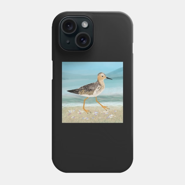 Sandpiper on the Beach Phone Case by Adrielle-art