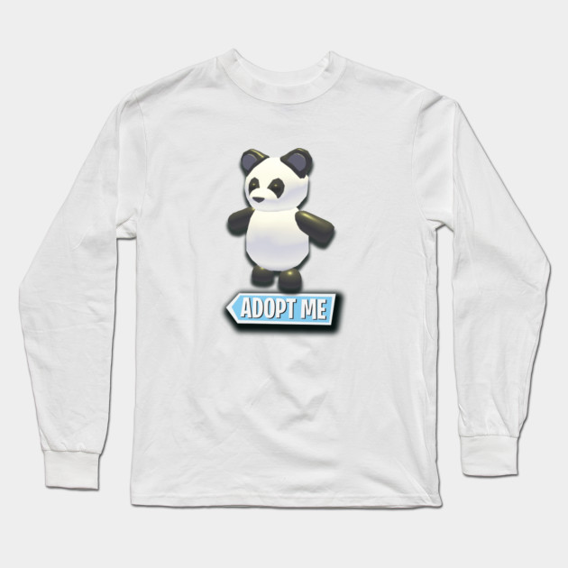 Panda Adopt Me Roblox Roblox Game Adopt Me Characters Roblox Adopt Me Long Sleeve T Shirt Teepublic - roblox black long sleeve shirt