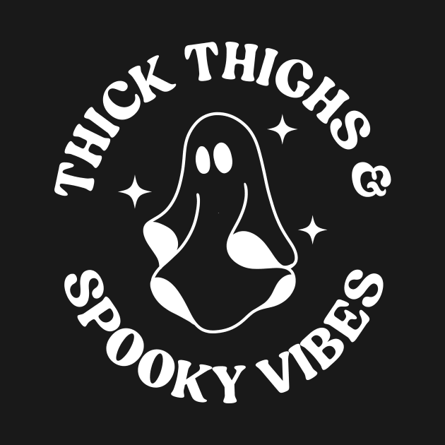 Retro, cute halloween ghost.Thick Thighs & Spooky Vibes. by ThirdEyeDesign