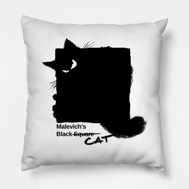 Malevich's Black Cat Pillow by Fine_Design