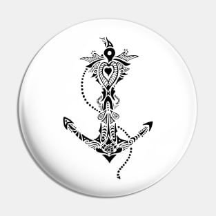 Anchor - Intricate pattern in Black Pin