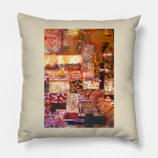 The Harbour Monoprint Collage Pillow