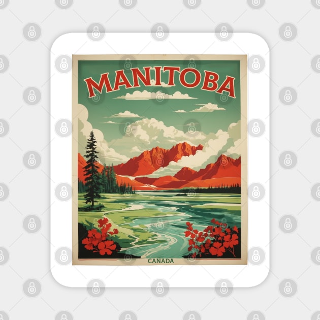 Manitoba Canada Vintage Poster Tourism 2 Magnet by TravelersGems