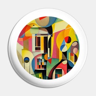 Multicolored geometric designs, colorful Abstract painting Pin