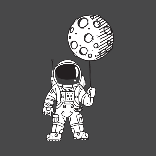 Astronaut Moon Balloon by Vin Zzep