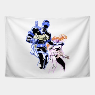 Cute Couple for sticker/mask on white Tapestry