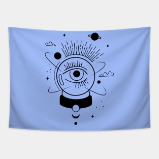 Psychedelic crystal ball eye Tapestry