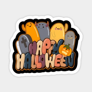 Spooktacular Cute Kawaii Halloween Characters Magnet