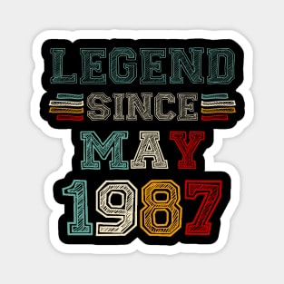 36 Years Old Legend Since May 1987 36th Birthday Magnet