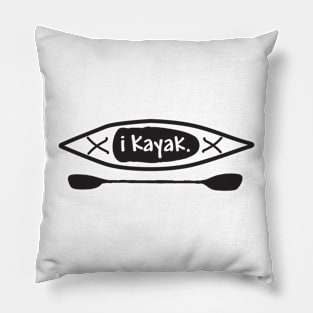 iKayak - Kayak and paddle black and white illustration Pillow